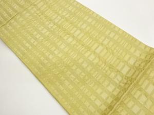 ふくれ織変わり格子模様織出し洒落袋帯